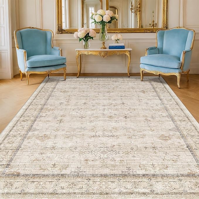 Farmhouse 6x8 Area Rug for Living Room, Dining Room & Home Office, Soft Modern by HazoHaus