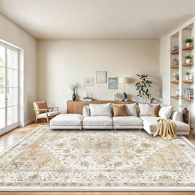 AMADA HOMEFURNISHING 10x14 Washable Area Rug, Low-Profile Large Area Rug - Image 8