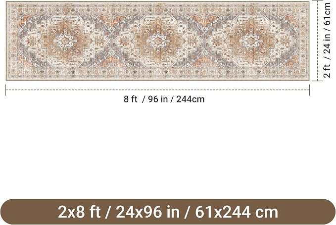 befbee 2x8 Runner Rug Washable Hallway Runner Rug Ultra-Thin Soft Kitchen Rug - Image 2
