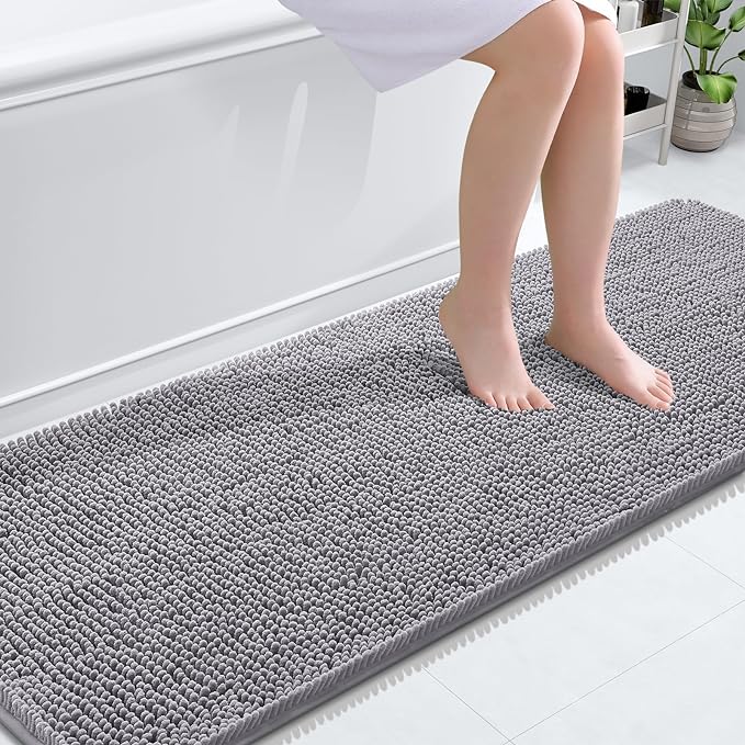 OLANLY Bathroom Runner Rugs 70x24, Extra Soft Absorbent Chenille Bath Rugs by OLANLY