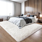 KICHOWUA Thick Area Rug 4x6 Cream White Fluffy Shag - Image 7