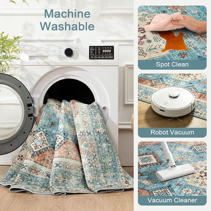Lofus Vintage Living Room Rugs 8x10, Soft Machine Washable Area Rug - Image 6