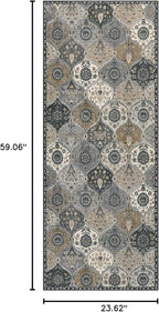 Lahome Moroccan Trellis Kitchen Runner Rug, 2x5 Washable Runners - Image 2
