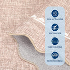 GarveeHome Scalloped Bow Rug for Living Room, Solid Camel Rug for Dorm - Image 4