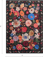 Floral Washable 6x9 Area Rugs Espresso, Soft Bedroom Rug - Image 2