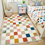 Terrug 3x5 Checkered Rug for Entryway, Soft Low Pile Stain Resistance Carpet - Image 3