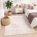 Latte&Fog Pink 4x6 Area Rug for Entryway, Vintage Washable Cute Small Rugs for - Image 5