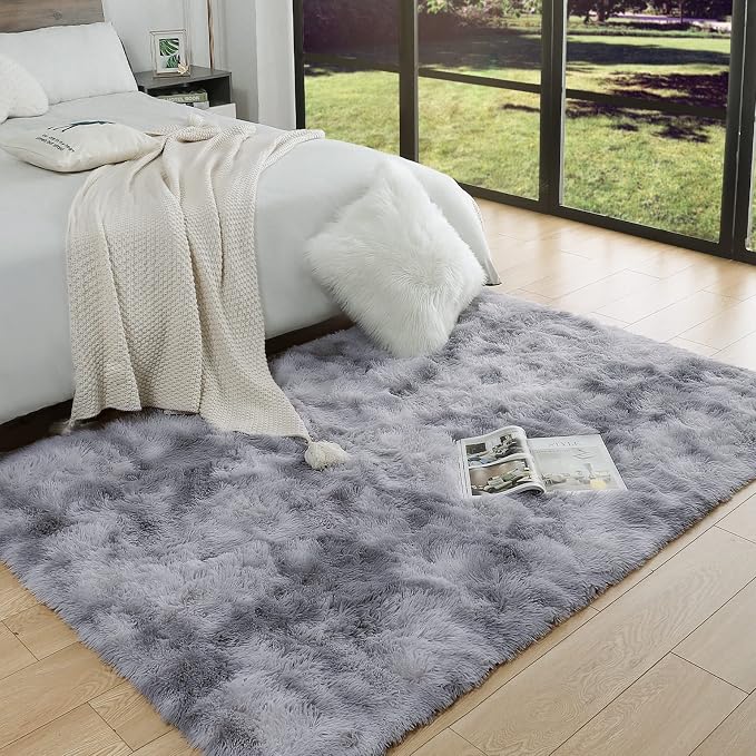 AROGAN Soft Rainbow Area Rugs for Girls Room 4x6 Feet, Fluffy Girls Bedroom Rugs - Image 2