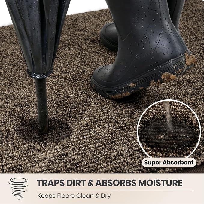 PURRUGS Dirt Trapping Door Mat 24" x 59", Non-Slip Machine Washable Entry Rug - Image 2