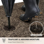 PURRUGS Dirt Trapping Door Mat Half Round 24" x 35.5", Non-Slip Machine - Image 2
