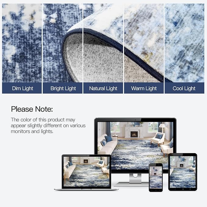 Lofus 9x12 Area Rug for Living Room, Abstract Large Rugs - Image 9