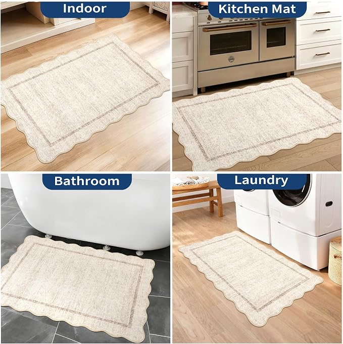GarveeHome Scalloped Washable Rug, 2x3 Kitchen Rugs - Image 7