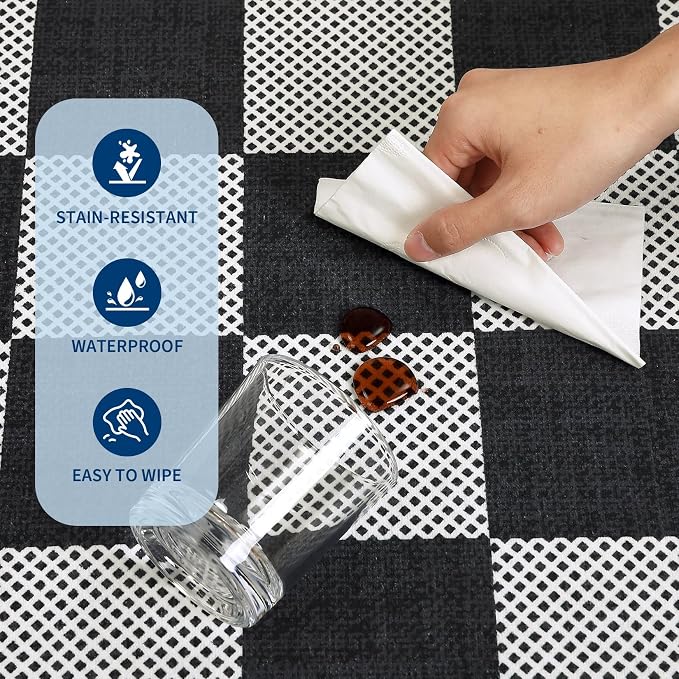 GarveeHome Checkered Dark 9x12 Area Rugs - Image 7