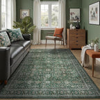 DCX Green 5x7 Rug, Kid & Pet Friendly by DCXWashableRug