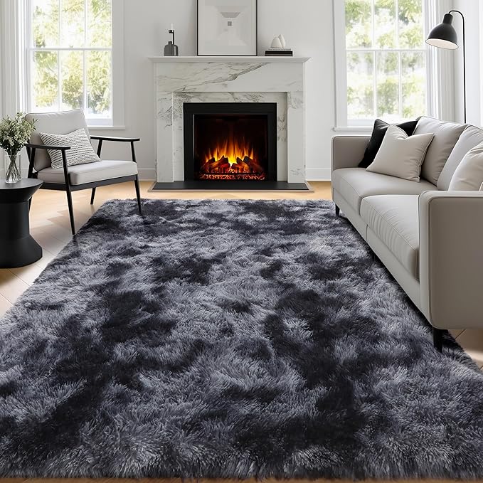 PAGISOFE Abstract Shaggy Area Rug 6x9 Feet, Plush Fluffy Rugs - Image 7