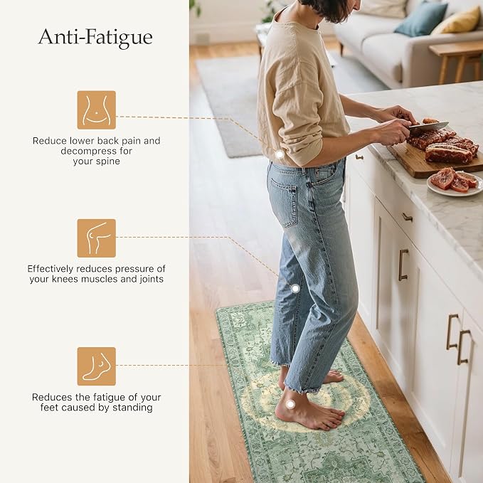 GENIMO Kitchen Mats for Floor, Washable Anti Fatigue Mat for Cushioned - Image 3