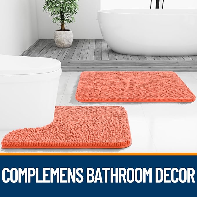 OLANLY Bathroom Runner Rugs 59x24, Extra Soft Absorbent Chenille Bath Rugs - Image 7