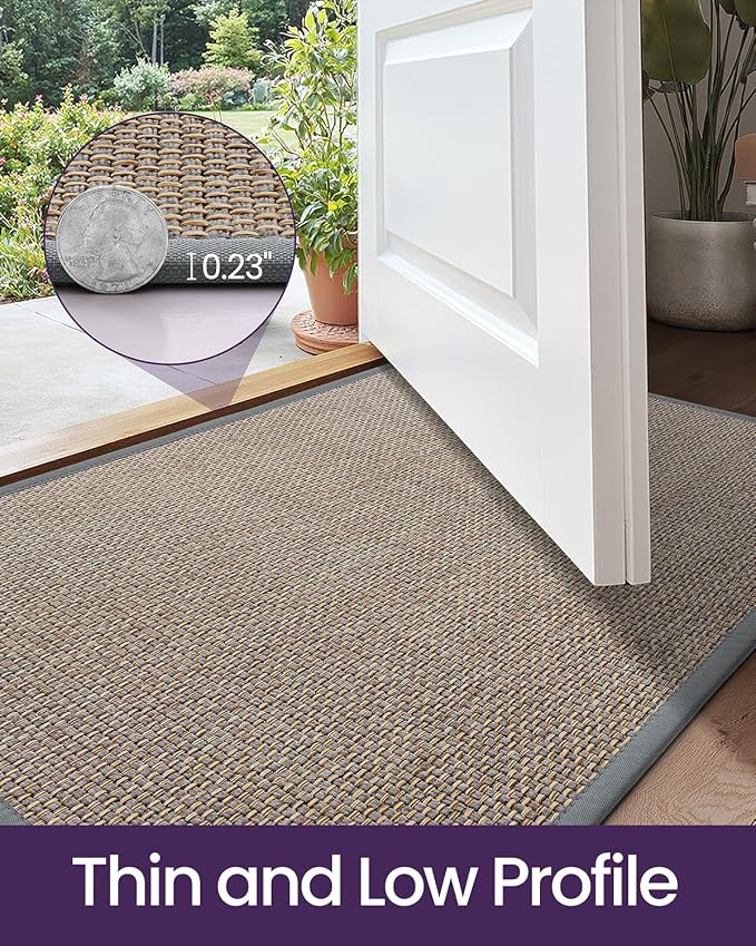 DEXI Ultra Thin Entryway Indoor Door Mat 36x56, Non Slip Rubber Backing Inside - Image 4