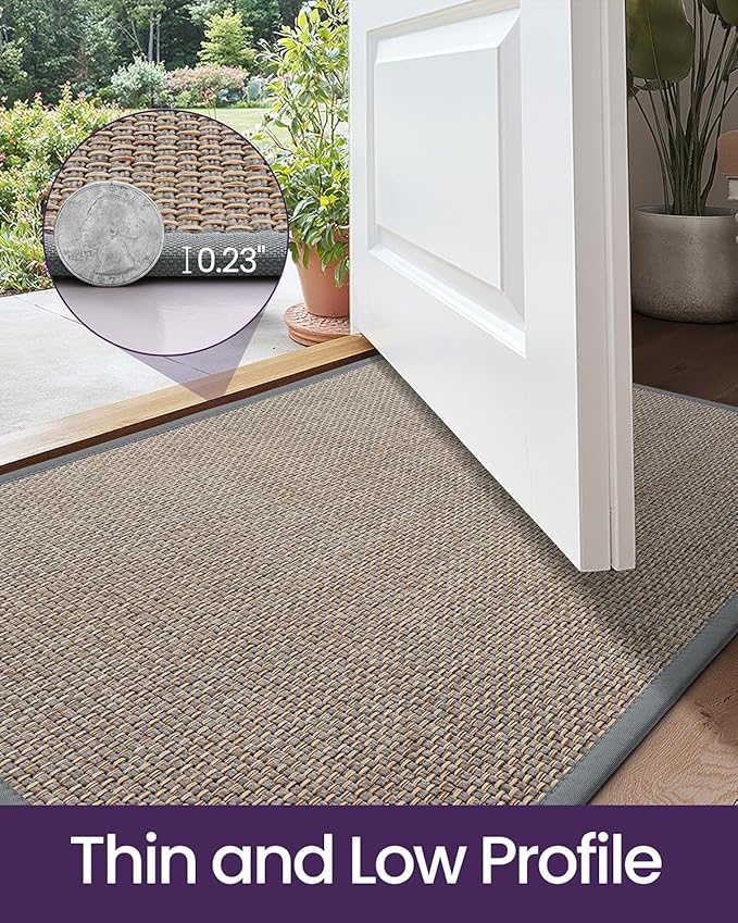 DEXI Ultra Thin Entryway Indoor Door Mat 32x48, Non Slip Rubber Backing Inside - Image 4