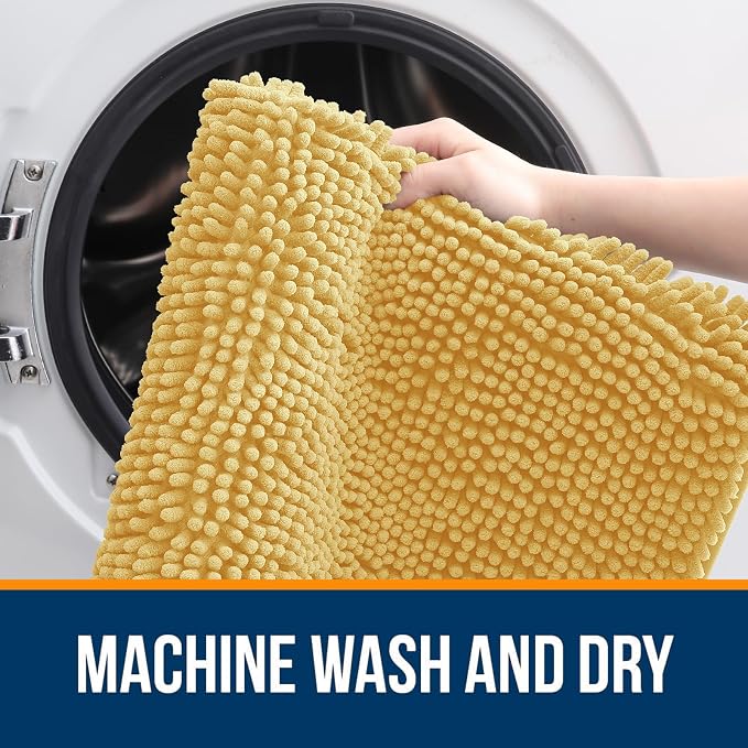 OLANLY Bathroom Runner Rugs 70x24, Extra Soft Absorbent Chenille Bath Rugs - Image 5