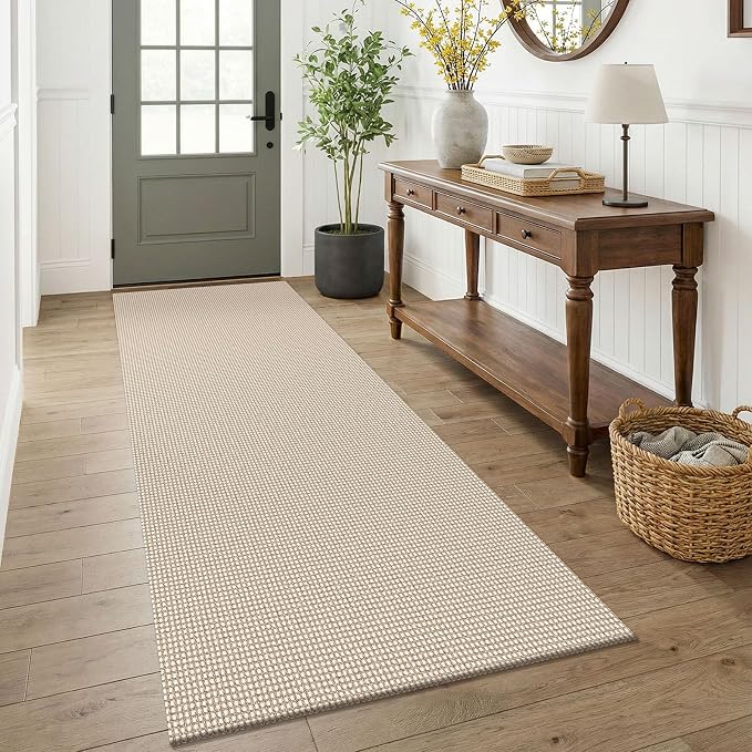 KOZYFLY Woven 3x7 Washable Kitchen Runner Rug, Non Slip Wide Runners by KOZYFLY