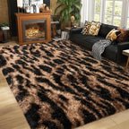qulint Leopard Rug for Living Room, 5x7 Fluffy Carpet for Bedroom Soft Shaggy - Image 8