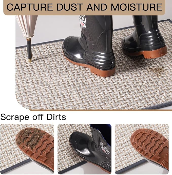 YDKGL Door Mat Entrance 24"x35", Dirt Resistant and Absorbent, Non-Slip Rubber - Image 3