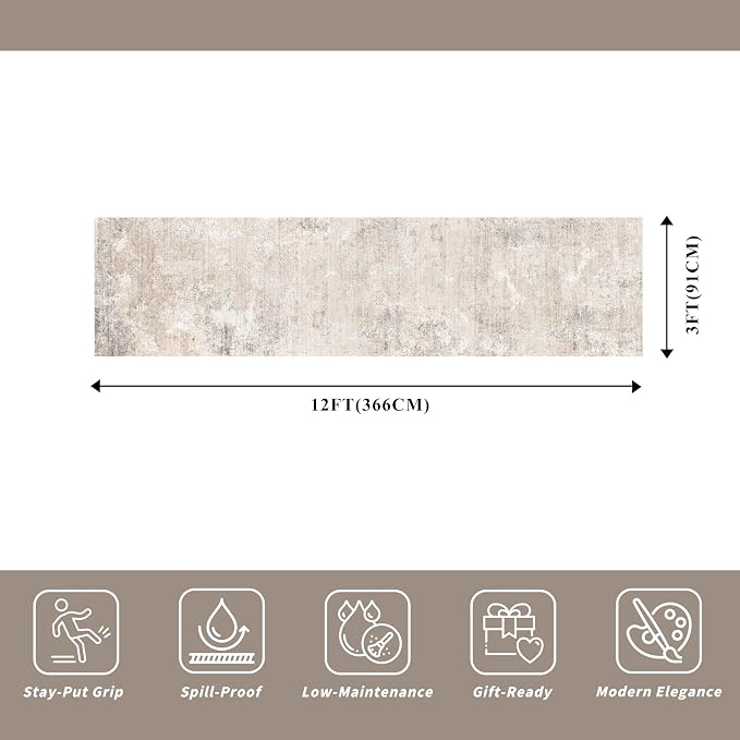 3x12 ft Washable Hallway Runner Rug - Image 2