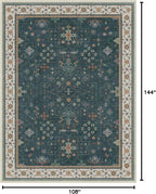 Hazo Haus Dark Green Vintage Living Room Rug 9x12 - Image 2