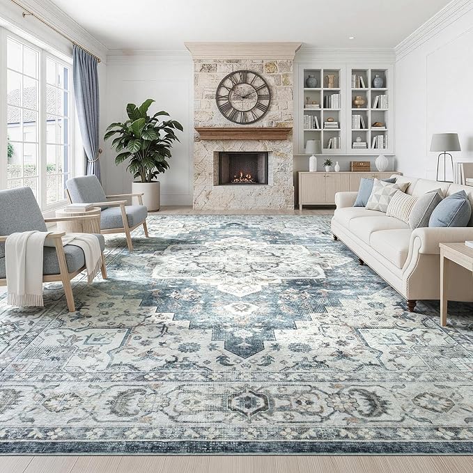 Lessymo Washable Area Rug for Living Room, 10x14 Large Rugs - Image 8