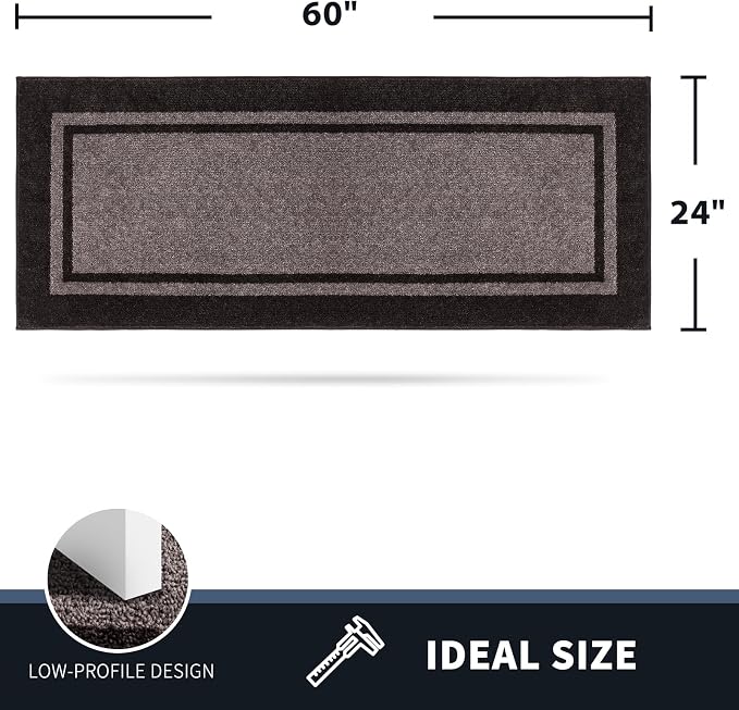 PURRUGS Dirt Trapping Door Mat 24" x 60", Non-Slip Machine Washable Entryway Rug - Image 2
