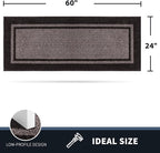 PURRUGS Dirt Trapping Door Mat 24" x 60", Non-Slip Machine Washable Entryway Rug - Image 2