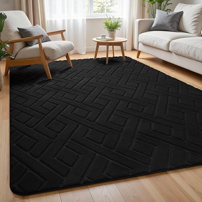 Macgace Ultra Soft Black Area Rug by Macgace