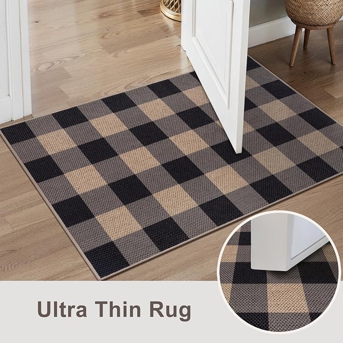 Tangsoo Checkered 4x6 Washable Easy Jute Area Rug - Image 6