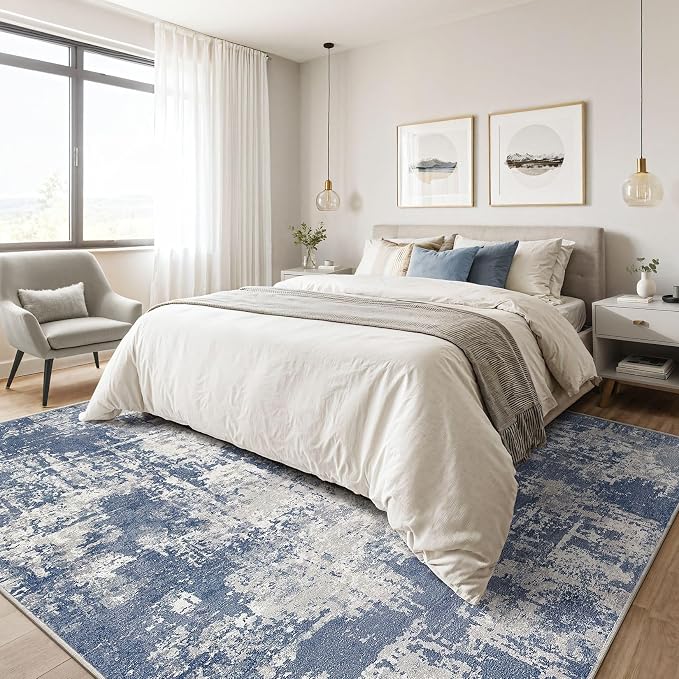 10x14 Area Rugs Living Room: Washable Large Abstract Modern Soft Rug Stain - Image 4