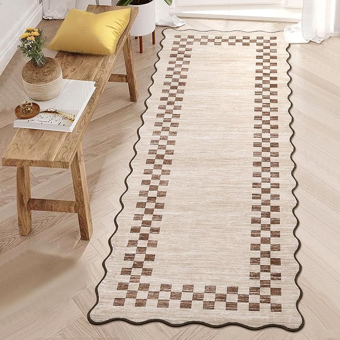 Washable Runner Rug 2x10 Modern Bordered Hallway Runner Rug Non Slip Kitchen by GarveeHome