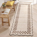 GarveeHome Hallway Runner Rug 2x6 Non Slip Scalloped Washable Rug by GarveeHome