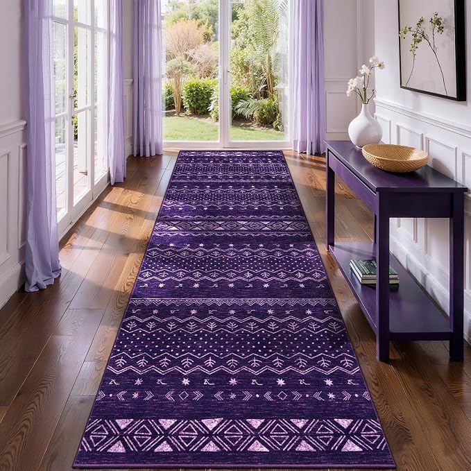 SERISSA Hallway Runner Rug, Soft Low-Pile Geometric Indoor Long Carpet by SERISSAHomeDecorCollection