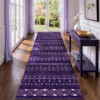 SERISSA Hallway Runner Rug, 2x10 Washable Non-Slip Purple and White Runners by SERISSAHomeDecorCollection