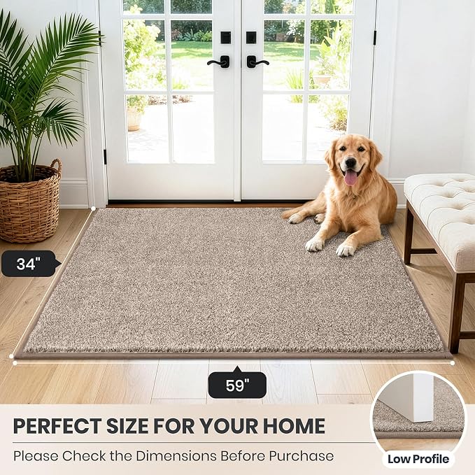 PURRUGS Dirt Trapping Door Mat 34" x 59", Non-Slip Machine Washable Entryway Rug - Image 8