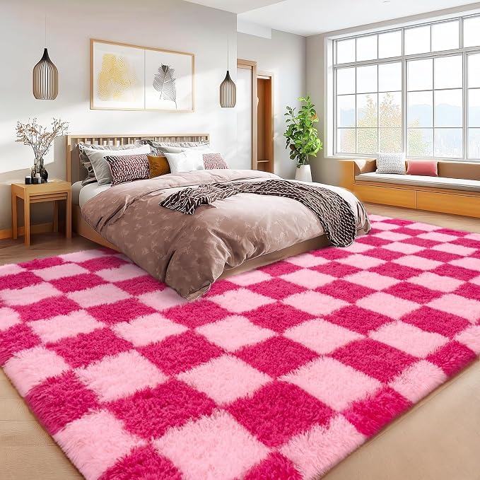 Checkered Rugs for Living Room Bedroom, 5x7 Area Rugs for Living Room, Modern - Image 8
