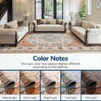 Lessymo 8 x 10 Area Rugs for Living Room, Machine Washable Area Rugs Boho Faux - Image 9