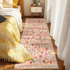 2x6 Area Rugs for Living Room Vacuum-Friendly Machine Washable Area Rug Flower - Image 6