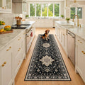 RELEANY Area Rugs Runner 2'x8' Washable Non-Slip, Floral Vintage Distress by RELEANY