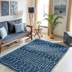 Lahome Moroccan Blue 3x5 Non-Slip Washable Soft Rug - Image 6