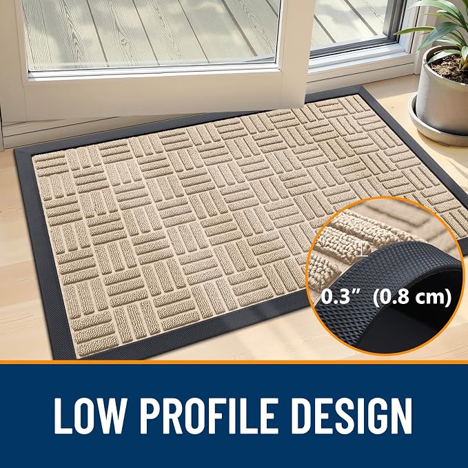 OLANLY Front Door Mat Outside Entrance 71x23, Heavy Duty Sturdy Natural Rubber - Image 5