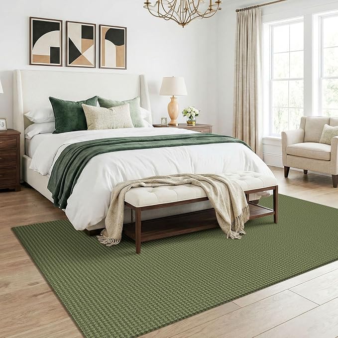 KOZYFLY Washable 5x7 Living Room Rug, Non Slip Woven Area Rugs, Braided Floor - Image 8