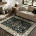 RELEANY Area Rugs 4'x6' Washable Non-Slip, Floral Vintage Distress Medallion by RELEANY