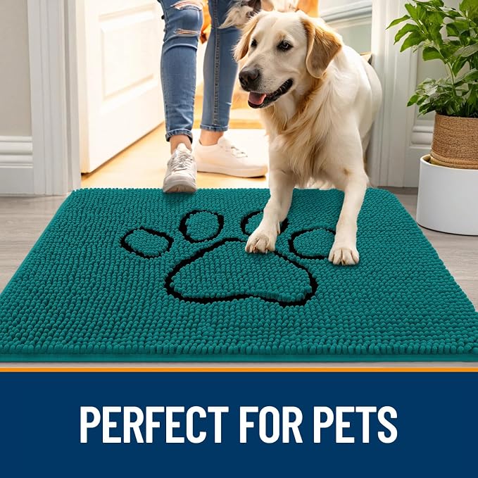 OLANLY Dog Door Mat for Muddy Paws 30x20, Paw Print Design, Absorbs Moisture - Image 6