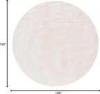 SAFAVIEH Florida Shag Collection 10' Round Cream / Cream SG471 Abstract Wave - Image 2